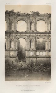 Malebná architektura aneb památky 15. století. A XVI. Století: Hrady Francie XV a XVI Století: Pl. 74, Zřícenina hradu, podle staré kresby od Victor Petit