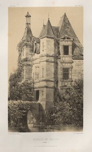 Malebná architektura aneb památky 15. století. A XVI. Století: Francouzské zámky XV a XVI Století: Pl. 78, Manoir de Belvau (Corrèze) od Victor Petit