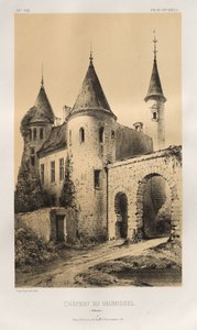 Malebná architektura aneb památky 15. století. A XVI. Století: Hrady Francie XV a XVI Století: Pl. 89, Château du Vaumissel (Calvados) od Victor Petit