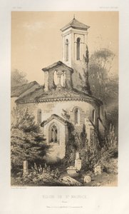 Malebná architektura aneb památky 15. století. A XVI. Století: Chateaux De France XV a XVI Století: Pl.14, Kostel sv. Mořice (Vienne) od Victor Petit