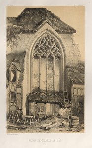 Malebná architektura aneb památky 15. století. A XVI. Století: Hrady Francie XV. A XVI. Století: Pl.17, Ruin Of St. Jean-Le-Bas (Aisne) od Victor Petit