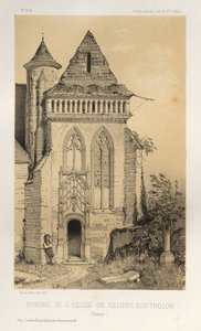 Malebná architektura aneb památky 15. století. A XVI. Století: Chateaux De France XV a XVI Století: Pl.2, Portál kostela Villiers Sur-Tholon (Yonne) od Victor Petit