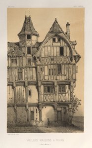 ...pl. 21, Staré domy A Rouen Seine-Inferieure, vydáno 1860. od Victor Petit