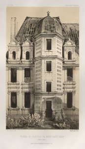 ...pl. 71, Ruiny hradu Mont-Saint-Jean Saône et Loire, 1860. od Victor Petit