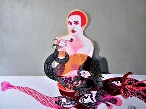 Surrealistická scéna s ženou u moře od Victor Tkachenko