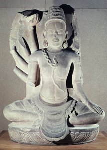 Šiva s deseti pažemi, z chrámu Thap Banh It, Binh Dinh, Vietnam, 11.–12. století (pískovec)