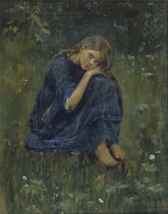 Studie Alyonushka, 1881 od Viktor Mikhaylovich Vasnetsov