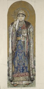 Svatá Olga, princezna z Kyjeva Studium fresek v katedrále svatého Vladimíra v Kyjevě, 1884-1889 od Viktor Mikhaylovich Vasnetsov