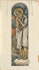 Svatý Prokop z Ustyug Studium fresek v katedrále svatého Vladimíra v Kyjevě, 1884-1889 od Viktor Mikhaylovich Vasnetsov