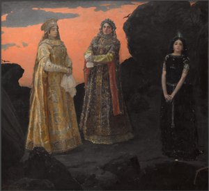 Tři královny podzemní říše, 1879. od Viktor Mikhaylovich Vasnetsov