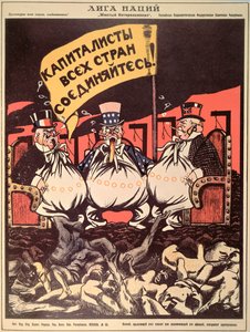 „Společnost národů: Kapitalisté světa se spojte“ z „Ruského revolučního plakátu“ od V. Polonského od Viktor Nikolaevich Deni