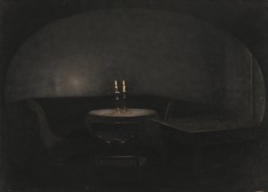 Interiér. Umělé světlo od Vilhelm Hammershøi