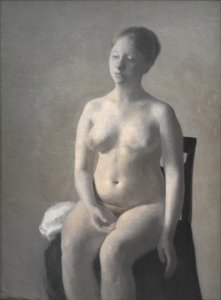 Sedící ženský akt od Vilhelm Hammershøi