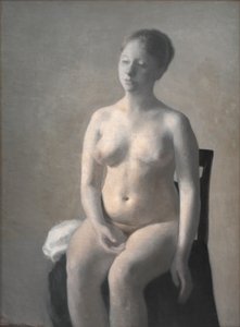 Sedící ženský akt od Vilhelm Hammershøi