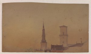Studie kostela Spiers of Petri a katedrály Panny Marie od Vilhelm Petersen