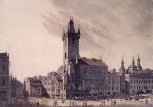 Staroměstská radnice (barevný lept)
