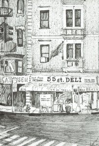 55th street New York, 2003, (inkoust na papíře) od Vincent Alexander Booth