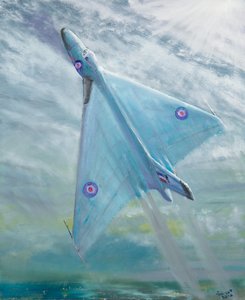 Avro Vulcan B1 Noční let, 2016, (olej na plátně) od Vincent Alexander Booth