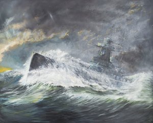 Graf Spee vstupuje do Indického oceánu 3. listopadu 1939, 2006, (Oil on Canvas) od Vincent Alexander Booth