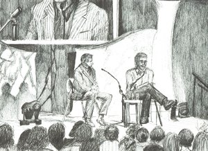 Rozhovor s Johnnym Walkerem; 2007; (inkoust na papíře) od Vincent Alexander Booth