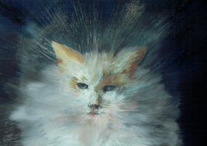 Monty fluffball, 2015, (olej na plátně) od Vincent Alexander Booth