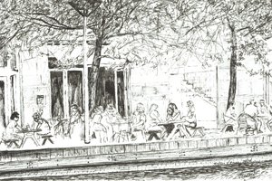 Pitcher and Piano bar Manchester, 2005, (Inkoust na papíře) od Vincent Alexander Booth