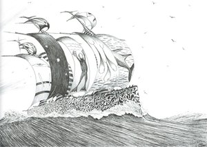 Storm Creators Cape Henlopen, 2024 (tuš a tužka na papíře) od Vincent Alexander Booth