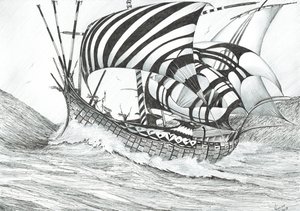 Storm Creators Ionian Sea, 2017, (inkoust na papíře) od Vincent Alexander Booth