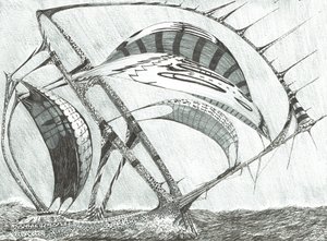 Storm Creators Laptev Sea, 2017, (inkoust na papíře) od Vincent Alexander Booth
