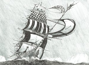 Storm Creators Prince Gustav Adolf Sea, 2017, (Inkoust na papíře) od Vincent Alexander Booth