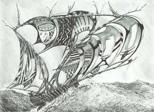 Storm Creators Sargasové moře, 2017, (inkoust na papíře) od Vincent Alexander Booth
