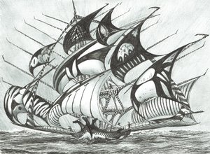 Storm Creators Visayan Sea, 2017, (inkoust na papíře) od Vincent Alexander Booth