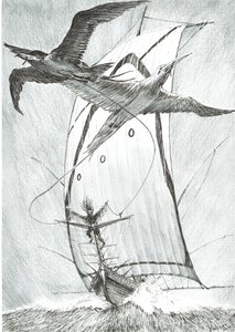 Storm Creators Wandel Sea, 2017, (inkoust na papíře) od Vincent Alexander Booth