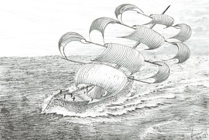 Storm Creators Yathkyed, 2023 (tuš a tužka na papíře) od Vincent Alexander Booth