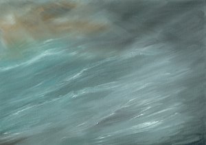 Bouře v hlubokém oceánu, 2017, ( olej na plátně)