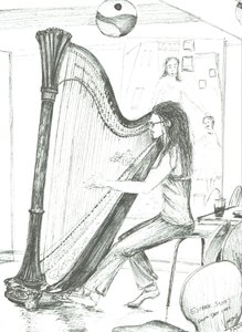 The Harpist 8th day cafe Manchester, 2007 od Vincent Alexander Booth