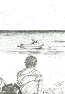 Pláž Tiwi Keňa, 2006; (inkoust na papíře) od Vincent Alexander Booth