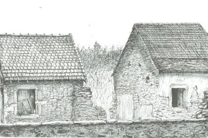 dům poblíž francouzsko-švýcarských hranic, 2008; (inkoust na papíře) od Vincent Alexander Booth