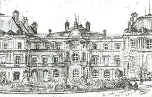 the Jardin Luxembourg Paris, 2003, (Inkoust na papíře) od Vincent Alexander Booth
