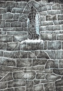 strana 11, Zámek v lese Findhorn, 2006, (tuš na papíře) od Vincent Alexander Booth