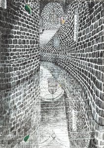 strana 35, Zámek v lese Findhorn, 2006, (inkoust na papíře) od Vincent Alexander Booth