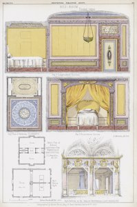 Ložnice ve Florencii, dům anglického konzula v Agrigentum a Casa Borromeo, jezero Maggiore, Itálie (barevné lito)
