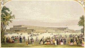 Velká výstava, 1851: pohled na budovu navrženou Josephem Paxtonem, architektem