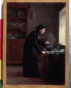 ""Skinny!" (Půstní jídlo) Kúra na vaření během postní doby. Obraz Vincent Jean-Baptiste (Jean Baptiste) Chevilliard (1841-1904) Muzeum Ermitáž, Petrohrad, Rusko od Vincent Chevilliard