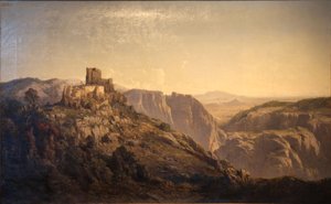 Panoramatický výhled na kopce ze zámku Evenos nedaleko Toulonu od Vincent Courdouan