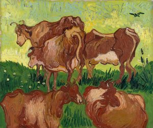 Krávy po Jacobu Jordaensovi, 1890. od Vincent van Gogh