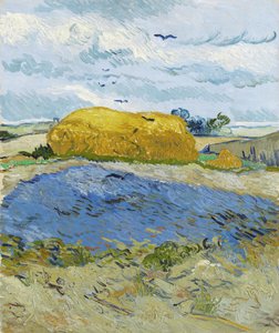 Hromada pšenice pod zataženou oblohou, Auvers-sur-Oise, 1889. od Vincent van Gogh