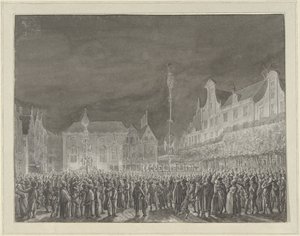 Oslava vyhlášení spojenectví s Francií na Grote Markt v Haarlemu, 1795