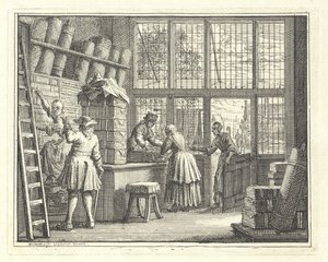 Interiér obchodu s látkami od Vincent Laurensz. van der Vinne (II)