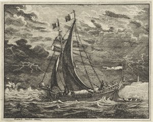 Loď za hrozivého počasí od Vincent Laurensz. van der Vinne (II)